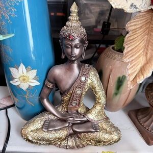 Gold and Bronze Meditating Goddess Buddha Statue